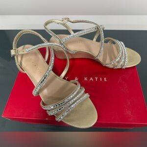 Kelly & Katie Tahada wedge heel and rhinestone straps